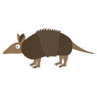 Armadillo isolated on white background. Cartoon flat style. Vector illustration