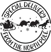 Special Delivery From The North Pole, Merry Christmas, Santa, Christmas Holiday, Vector Illustration File