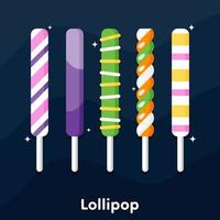 Set of Colourful stick candy, Vector, Illustration. vector