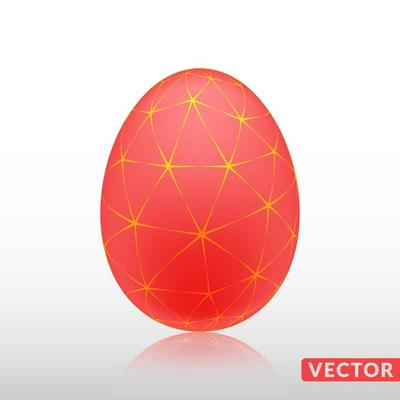 Realistic egg with exotic skin pattern, vector, Illustration.