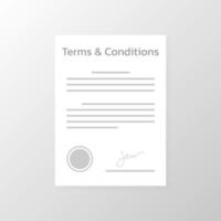 Terms and Conditions paper form, Vector. vector