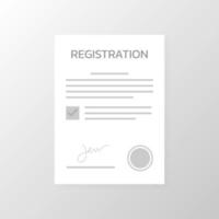 Registration paper form, Vector .