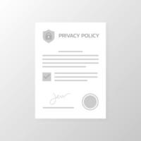 Privacy policy paper form, Vector. vector