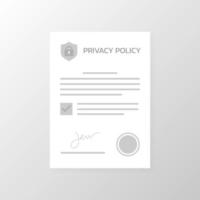 Privacy policy paper form, Vector. vector