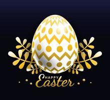 Gold easter egg beautiful pattern, vector, Illustration. vector