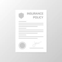 Insurance policy paper form, Vector. vector