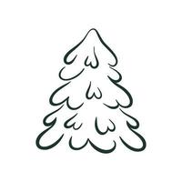 Fir tree silhouette isolated vector illustration