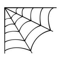 telaraña. iconos de boceto dibujados a mano del elemento de halloween. ilustración vectorial aislada en estilo de línea de fideos. vector