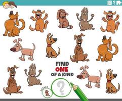 juego único con divertidos perros de dibujos animados vector