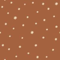 patrón sin costuras de estrellas de navidad boho. diminutas estrellas repiten el fondo. lindas impresiones de estilo boho dibujadas a mano. ilustración vectorial envoltura de tela de papel, textil. impresión de vacaciones de invierno. vector