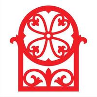 Red wrought iron ornament element vector
