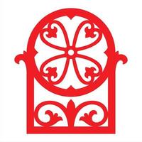 Red wrought iron ornament element vector