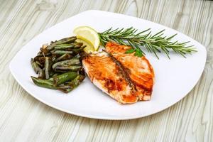 Salmon steak dish photo