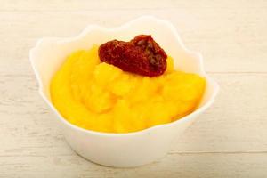 Polenta in bowl photo