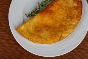 Meat Cheburek on wood photo