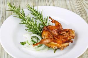 Grilled quail dish photo