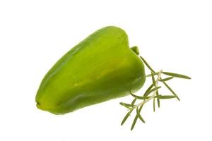 Green pepper on white photo