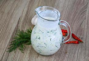 Tzatziki on wood photo