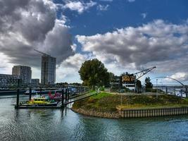 The city of Nijmegen at the river waal in the netherlands photo