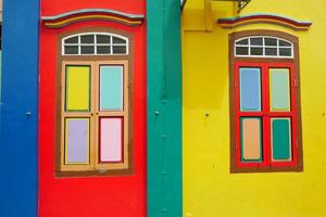 Colorful windows in Little India, photo