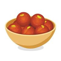 indian traditional sweet gulab jamun. Vector illustration