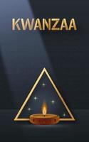 Happy kwanzaa card with nice and creative symbols on color background for kwanzaa holiday vector