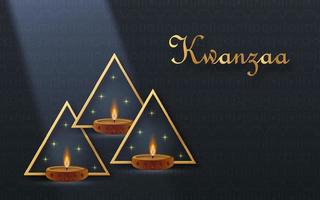 Happy kwanzaa card with nice and creative symbols on color background for kwanzaa holiday vector