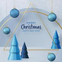 Merry Christmas festive pattern with Christmas balls and snowflakes concept on color background vector