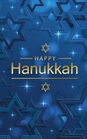 Happy Hanukkah card with nice and creative symbols on color background for Hanukkah Jewish holiday vector