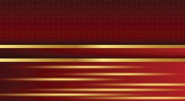 Red luxury background with gold line shiny decoration vector