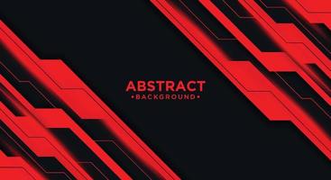 Tech black background with contrast red stripes. Abstract vector graphic brochure design.