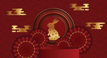 Happy new year 2023, Chinese new year, Year of the Rabbit. vector