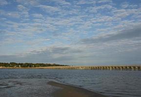 Very Long Bridge Over Duxbury Bay in Massachusetts photo