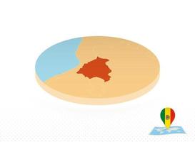 Bolivia map designed in isometric style, orange circle map. vector