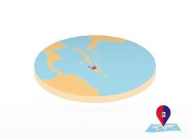 Haiti map designed in isometric style, orange circle map. vector