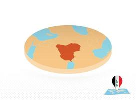 Iraq map designed in isometric style, orange circle map. vector