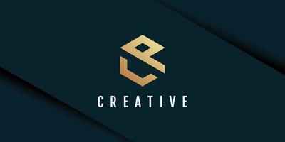 Letter cp logo illustration with hexagon pattern creative design vector