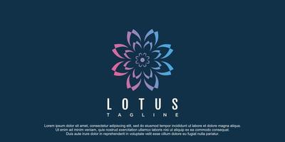 Lotus logo with creative design premium vector