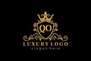 Initial QO Letter Royal Luxury Logo template in vector art for Restaurant, Royalty, Boutique, Cafe, Hotel, Heraldic, Jewelry, Fashion and other vector illustration.