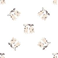 Cute dogs Jack Russell Terrier. Fanny animals . Vector hand drawn seamless pattern. Perfect for baby, kids apparel, print design, textile. White background.