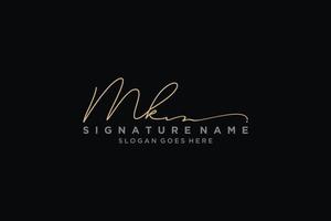 Initial MK Letter Signature Logo Template elegant design logo Sign Symbol template vector icon