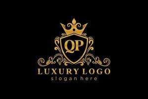 Initial QP Letter Royal Luxury Logo template in vector art for Restaurant, Royalty, Boutique, Cafe, Hotel, Heraldic, Jewelry, Fashion and other vector illustration.