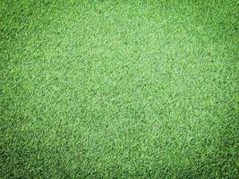 Closeup view of green grass soccer field background. Wallpaper for work and design. photo