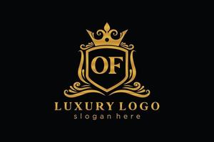 Initial OF Letter Royal Luxury Logo template in vector art for Restaurant, Royalty, Boutique, Cafe, Hotel, Heraldic, Jewelry, Fashion and other vector illustration.