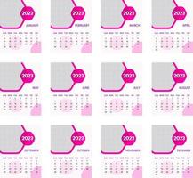 2023 weekly monthly calendar vector template