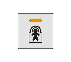 Car child lock sign. The car's security system key. Modern car sketch drawing. Editable line icon. vector