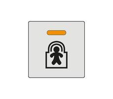 Car child lock sign. The car's security system key. Modern car sketch drawing. Editable line icon. vector