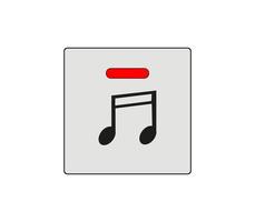 Music mute button. The car audio button is turned off. Modern car sketch drawing. Editable line icon. vector