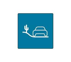 Land road sign. Car traction system control sign. Modern car sketch drawing. Editable line icon. vector