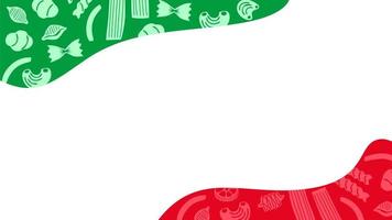 various pasta icons pattern on italian flag background vector